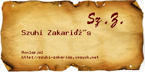 Szuhi Zakariás névjegykártya